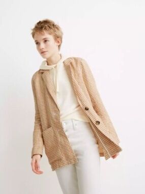 Linen Dorset Blazer in Gingham Check